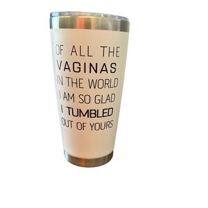 New - White Tumbler  7 Inches Tall,  Aprox 3.5 inches in width